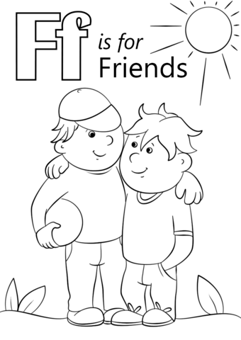 Letter F Is For Friends Coloring Page